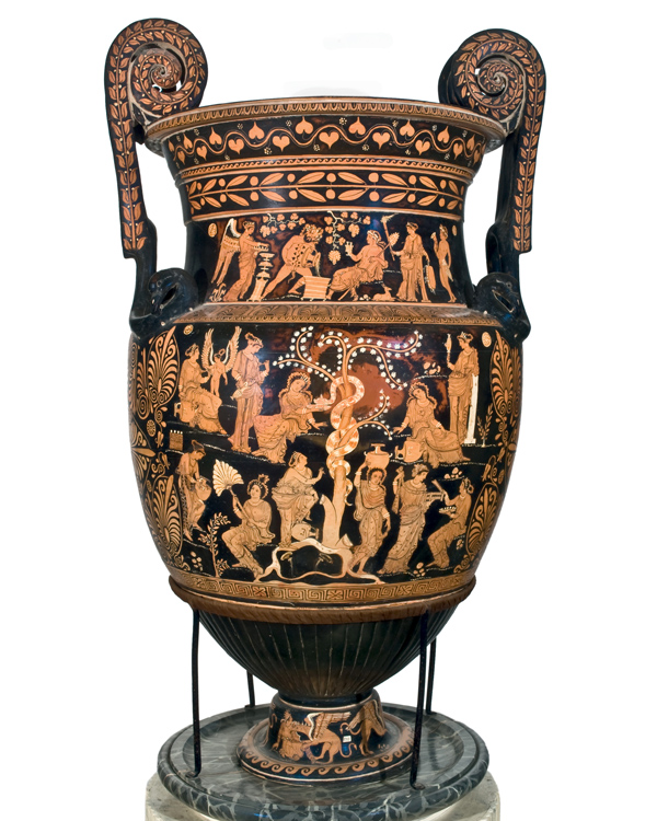 Pittore di Licurgo, Cratere con il Giardino delle Esperidi
(360 a.C.), ceramica. Ruvo di Puglia, Museo Archeologico Nazionale Jatta